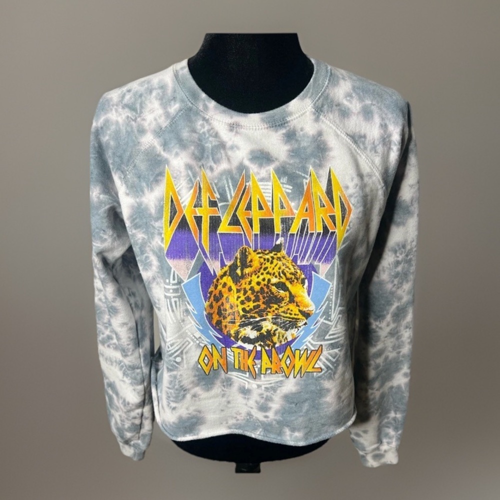 DEF‎ LEPPARD tie dye sweatshirt pullover retro brand XS